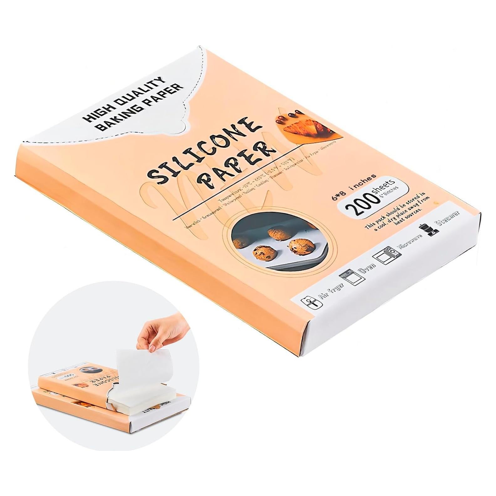 Hojas de Papel Pergamino TIMENIL 200Pcs 15.24x20.32cm Anti-adherente