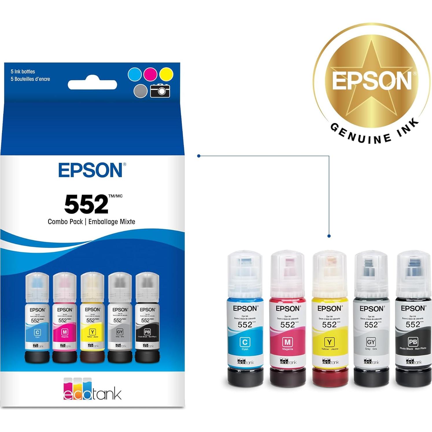 Tinta Botella EcoTank Epson T552920-S 5 Colores 70 mL