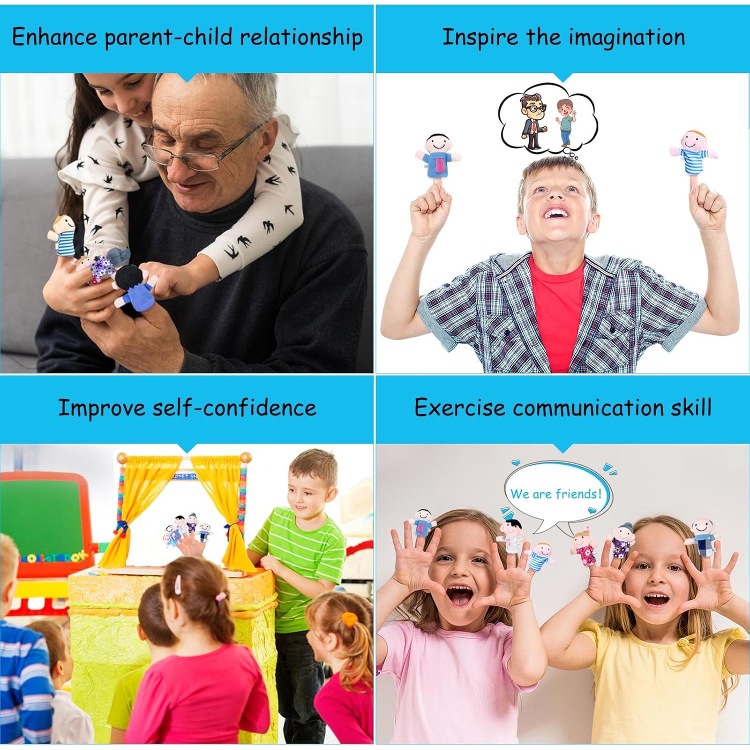 Títeres de Dedo Educativos Sealive 6 PCS para Niños 1-3 Años