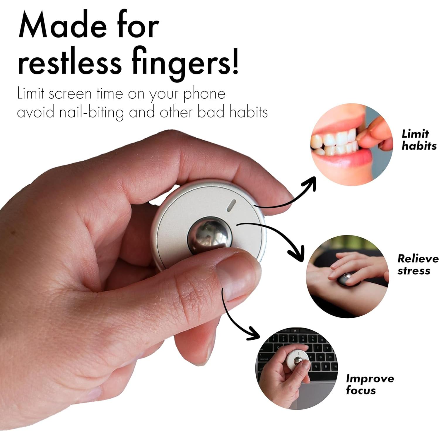 ONO Scroller - Juguete Antiestrés Compacto de Aluminio Gris