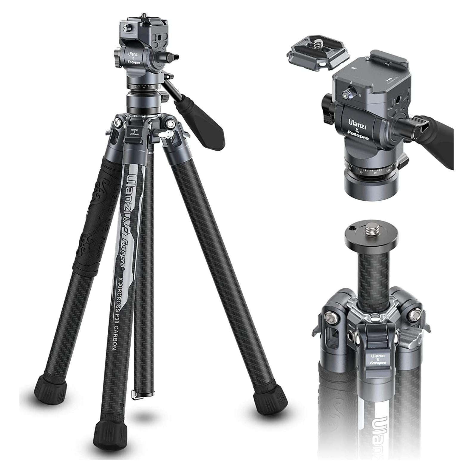 Trípode de Viaje ULANZI F38 Fibra de Carbono 156 cm 10 kg