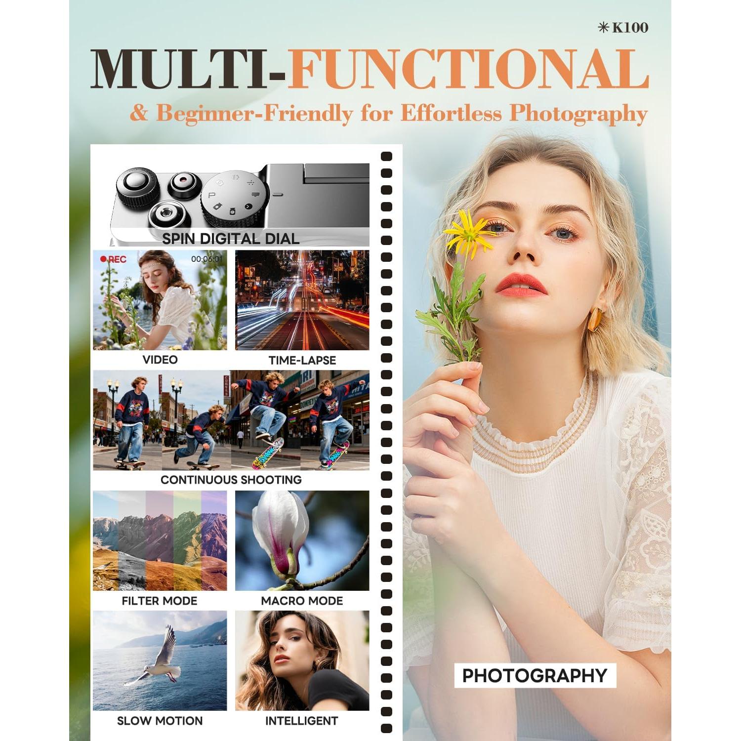 Cámara Digital G-Anica K100 48MP 4K Zoom 18X Pantalla 3"