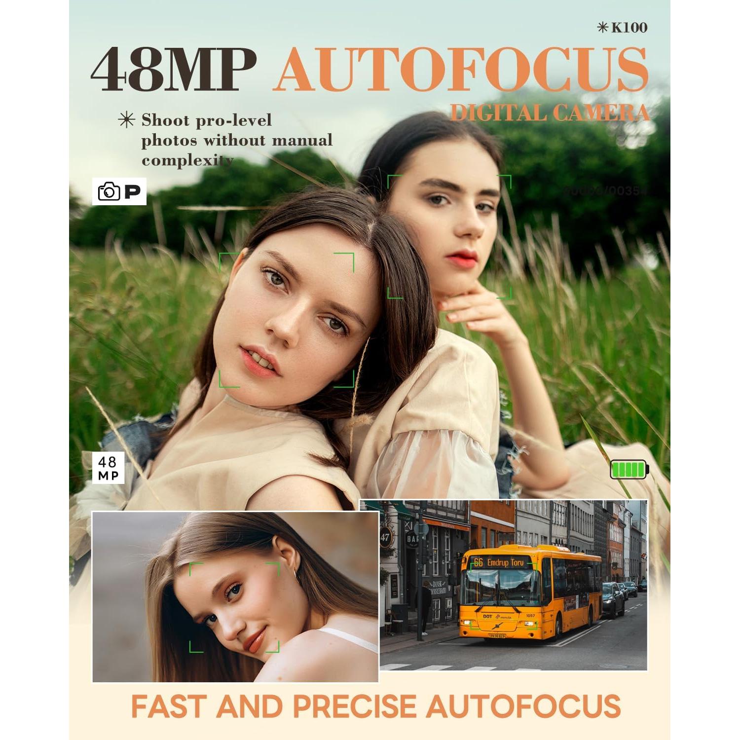 Cámara Digital G-Anica K100 48MP 4K Zoom 18X Pantalla 3"