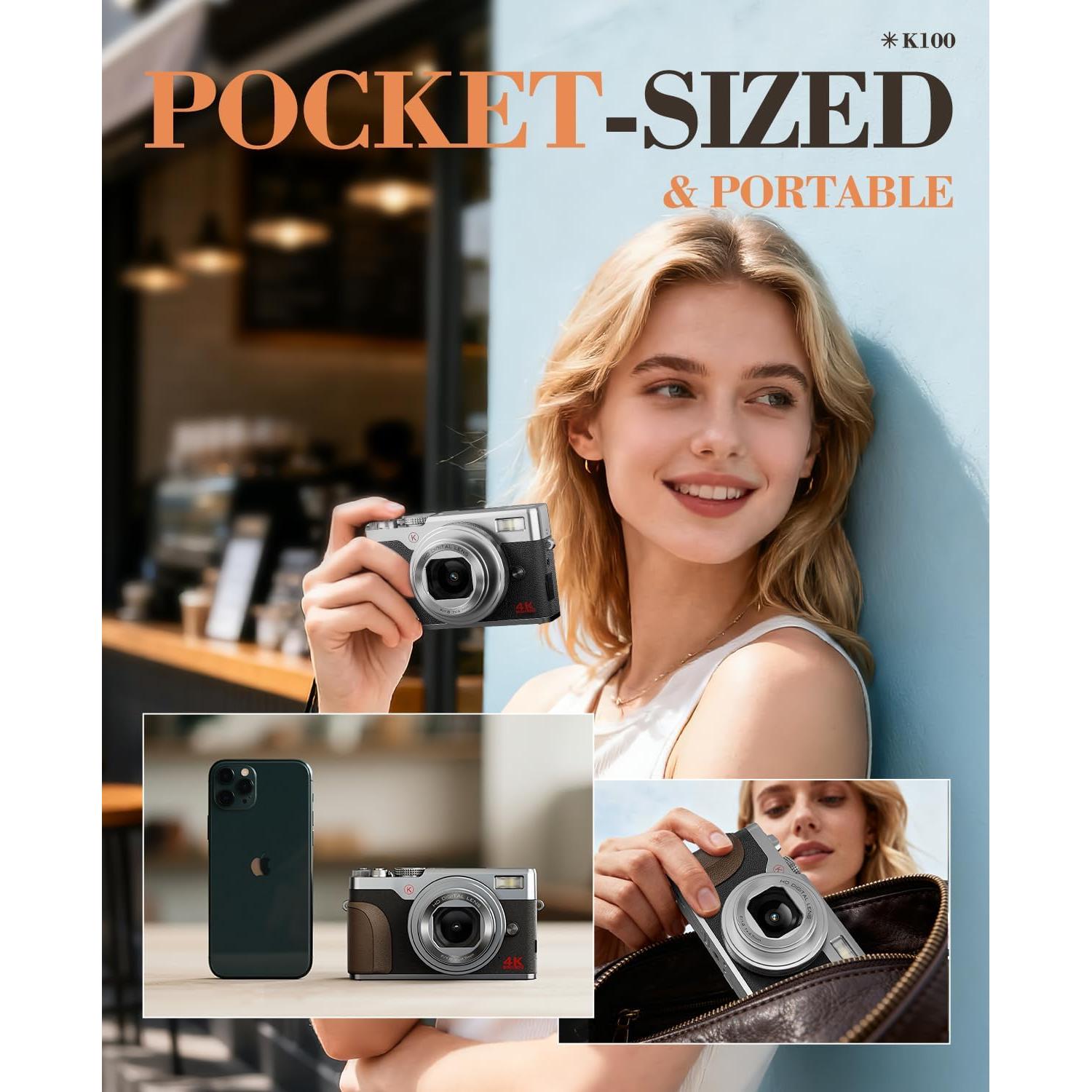 Cámara Digital G-Anica K100 48MP 4K Zoom 18X Pantalla 3"