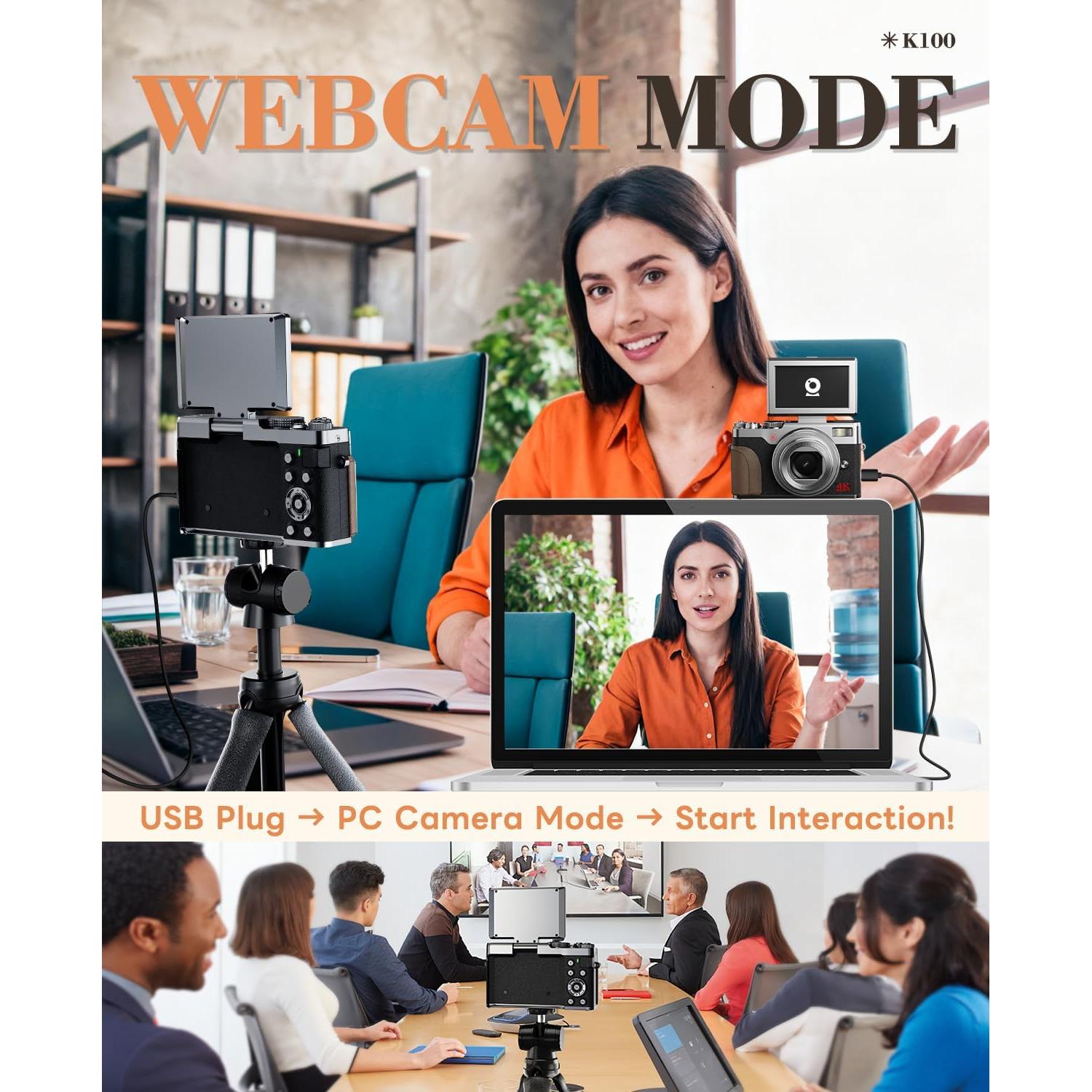 Cámara Digital G-Anica K100 48MP 4K Zoom 18X Pantalla 3"