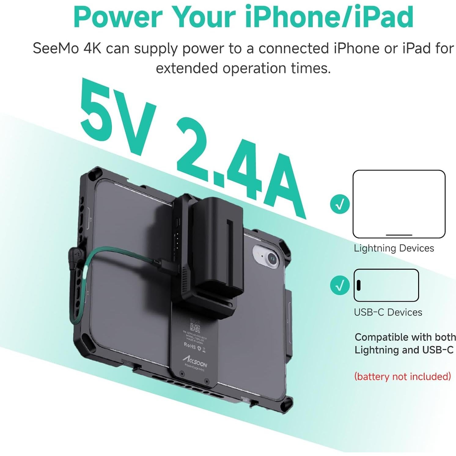 Adaptador HDMI Accsoon SeeMo 4K para iOS - Transmisión en Vivo