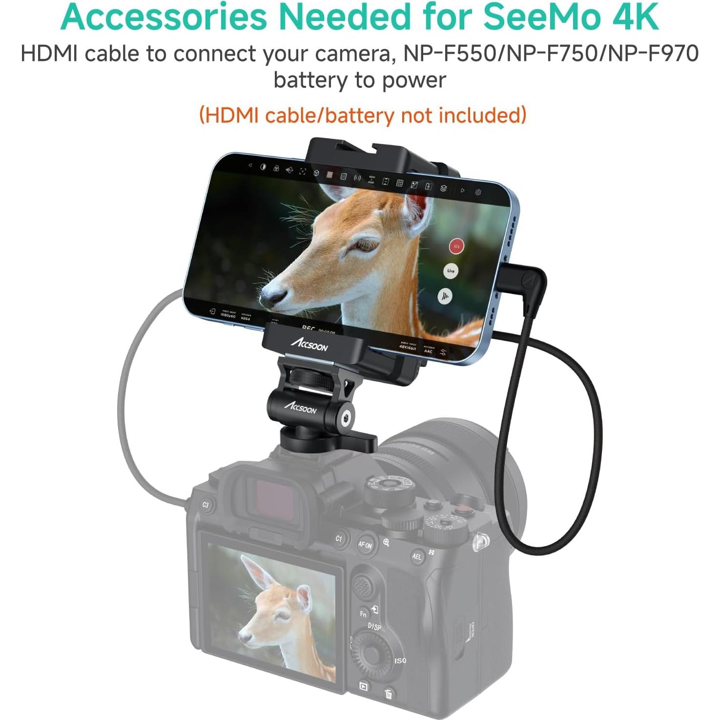 Adaptador HDMI Accsoon SeeMo 4K para iOS - Transmisión en Vivo