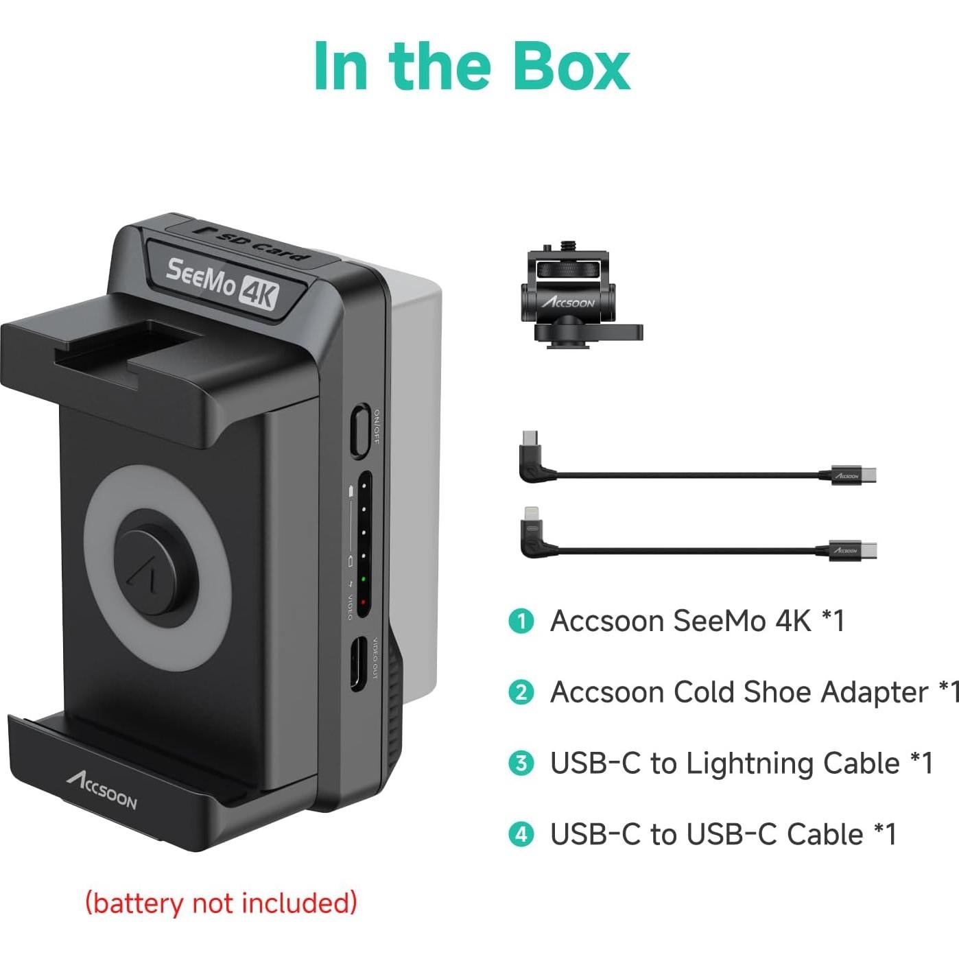 Adaptador HDMI Accsoon SeeMo 4K para iOS - Transmisión en Vivo