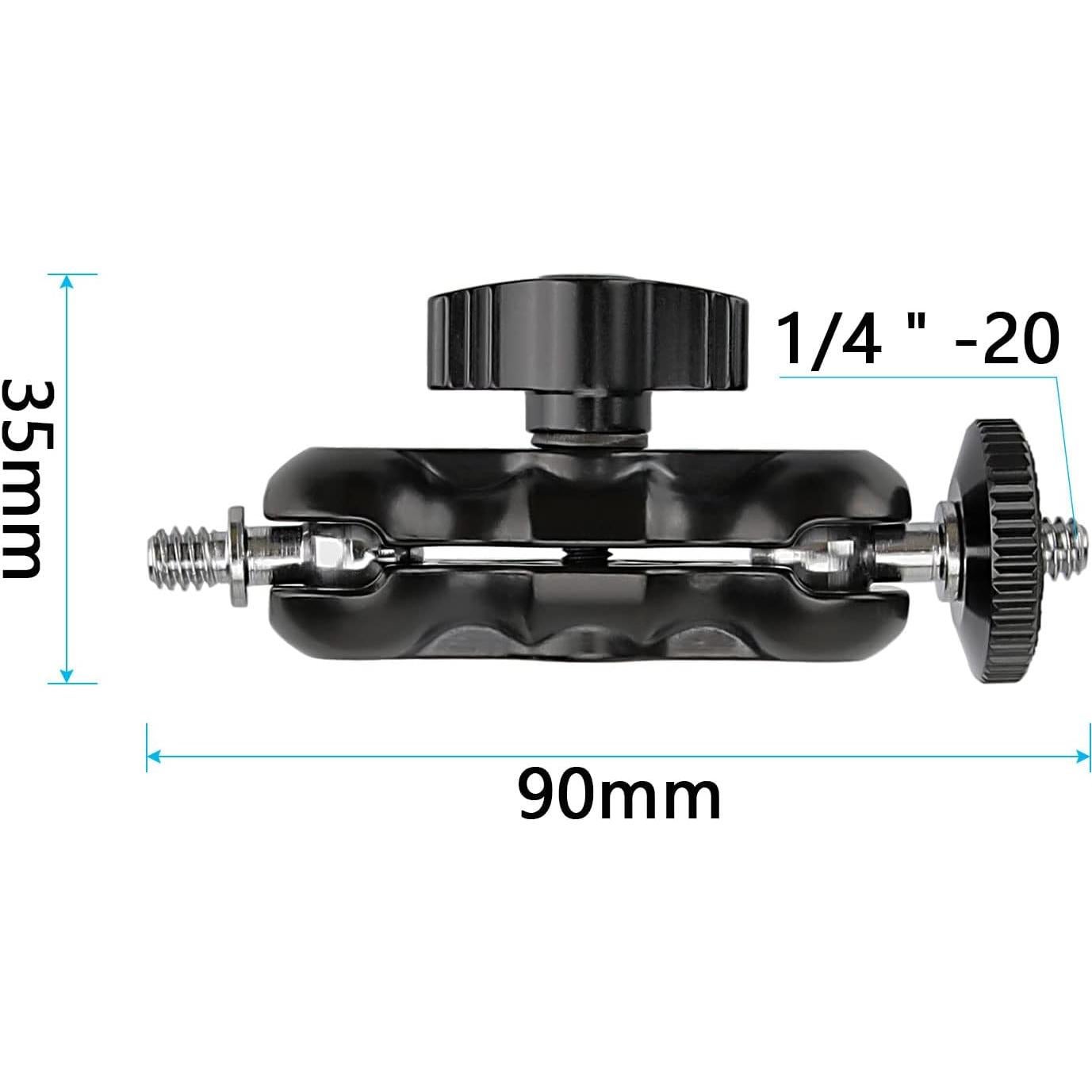 Base de cámara CAMVATE con orificios 1/4" y 3/8" + Brazo mágico