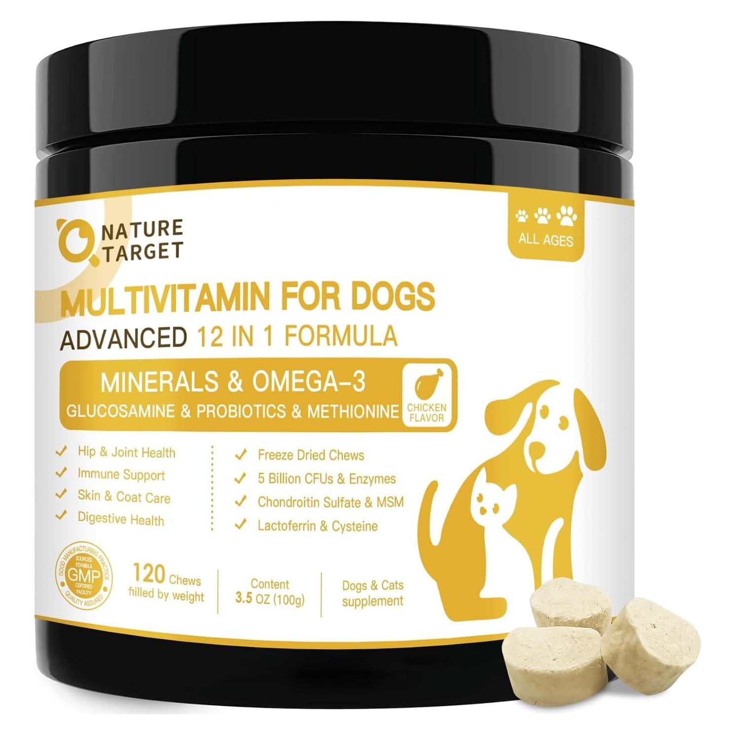 Multivitaminas para Perros Nature Target 120 Masticables Liofilizados