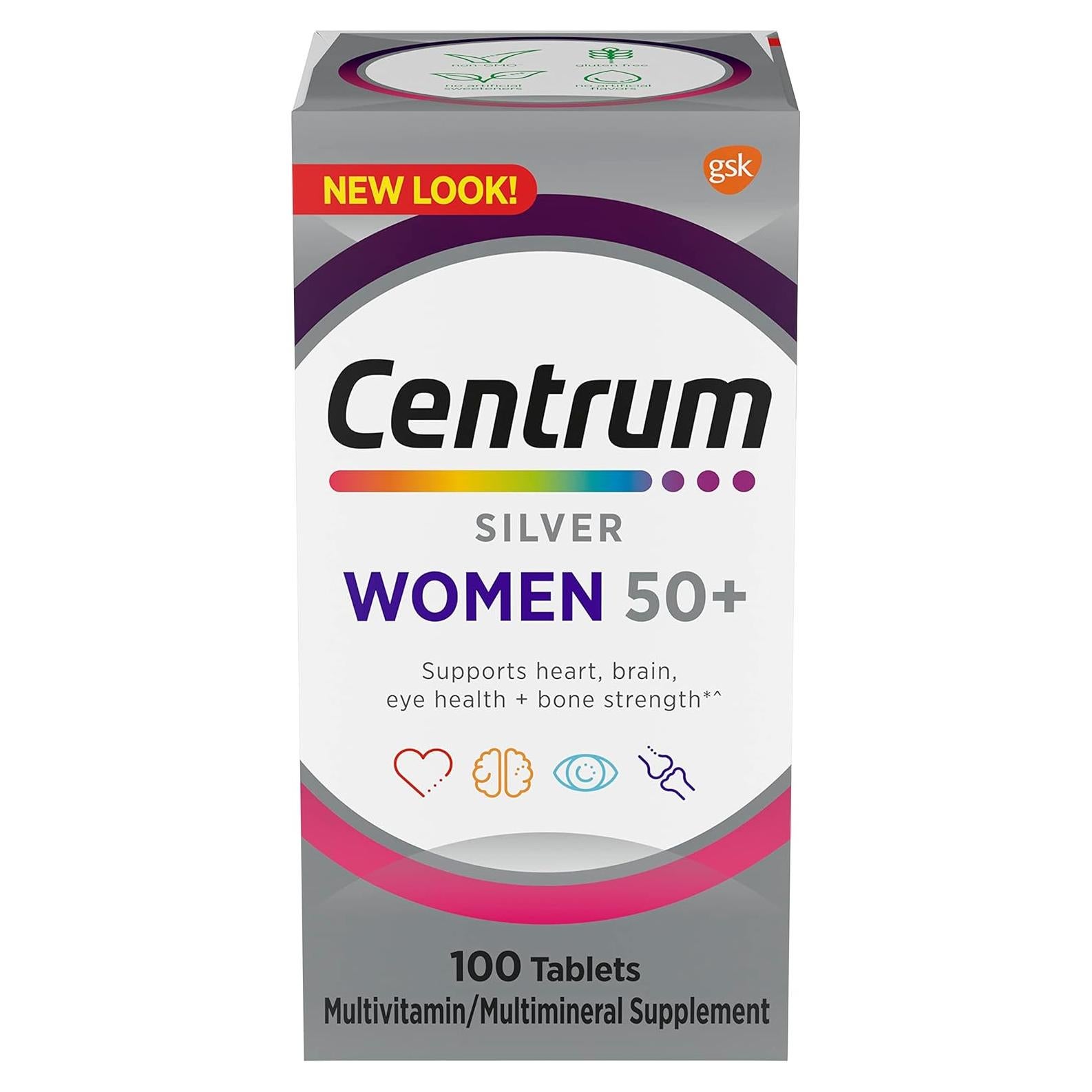 Centrum Silver Multivitamina Mujeres 50+ 100 Ct Suplemento