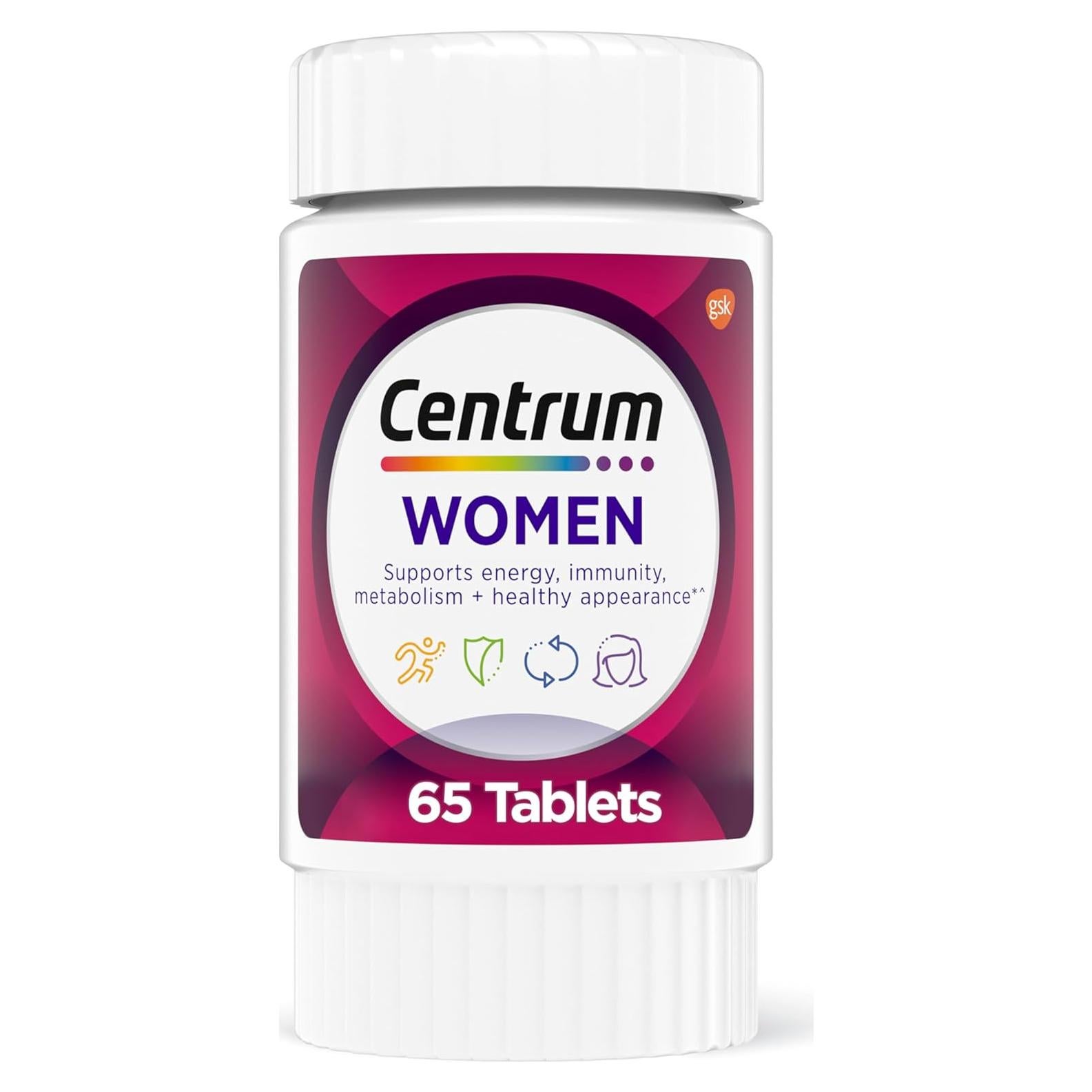 Centrum Multivitamina para Mujeres 65 Tabletas con Hierro y Vitamina D3