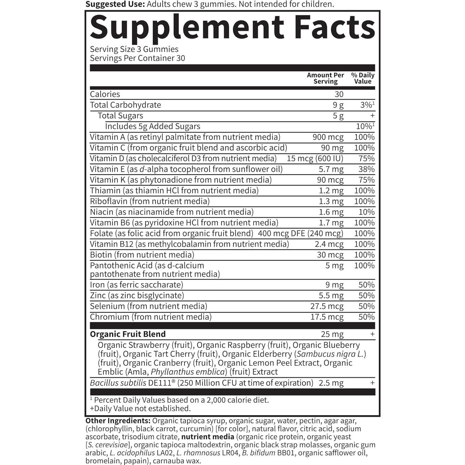 Gummy multivitamínico para mujeres Garden of Life 90 g