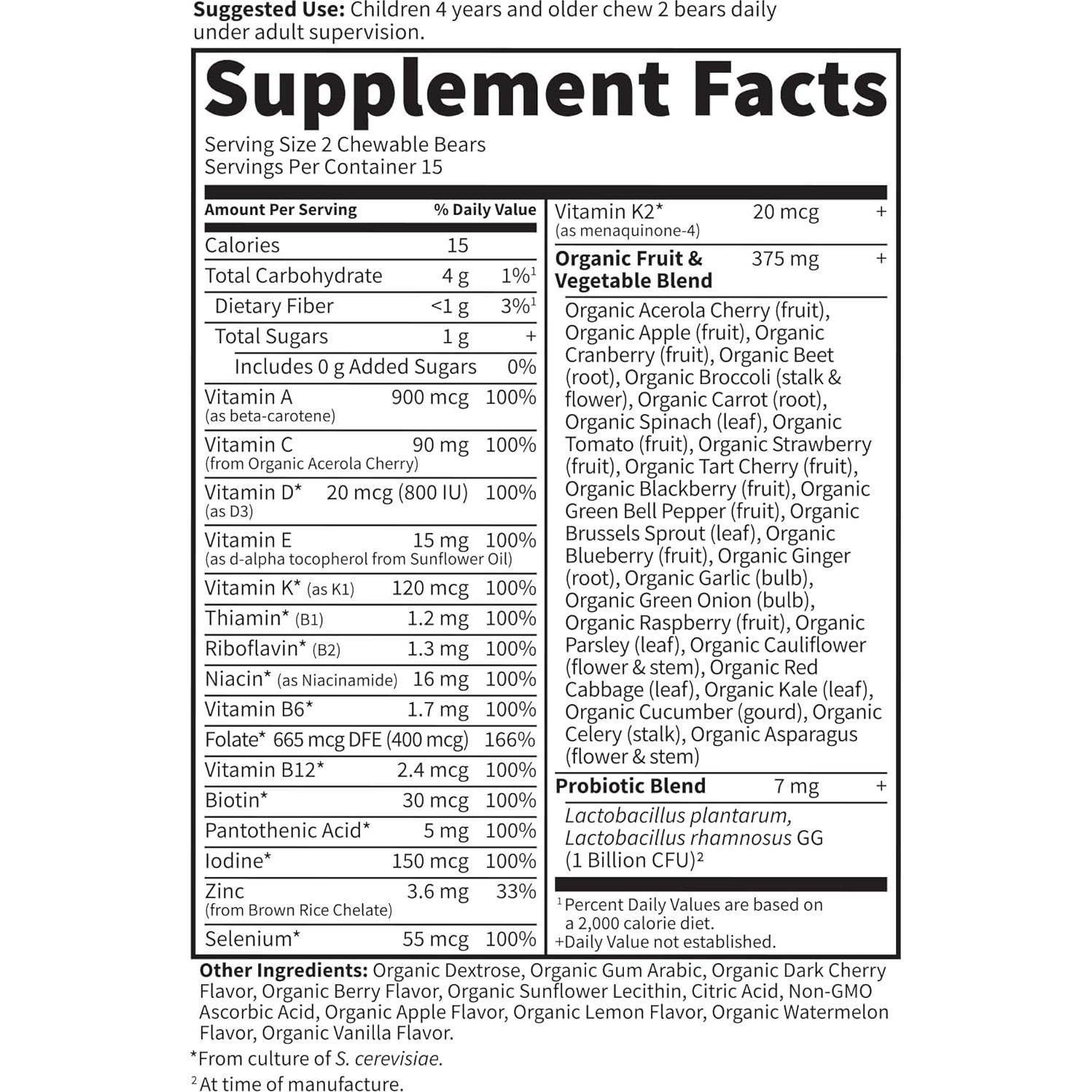 Suplemento Multivitamínico Masticable Garden of Life Kids 30 Gominolas