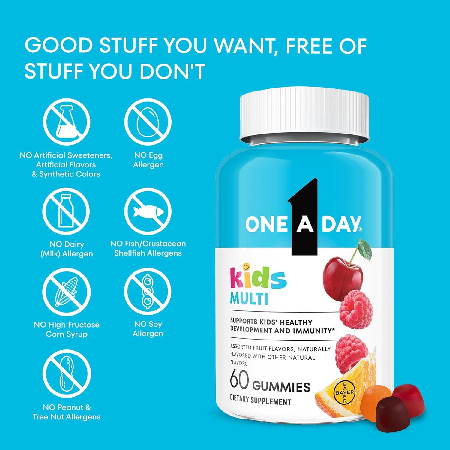 Gomitas Multivitamínicas One A Day Kids 60 Unidades - Vitamina C, D, E y Zinc