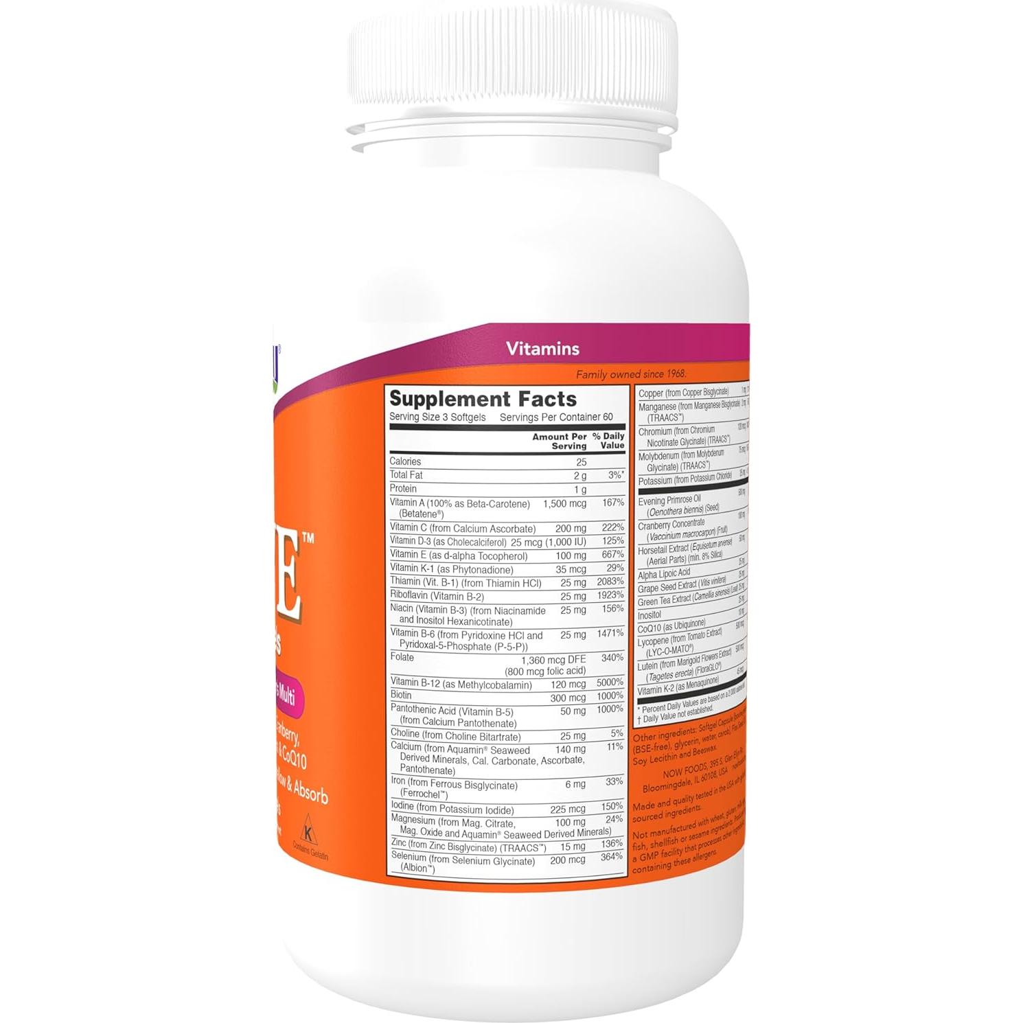 Suplemento Multivitamínico para Mujeres NOW Foods - 180 Softgels