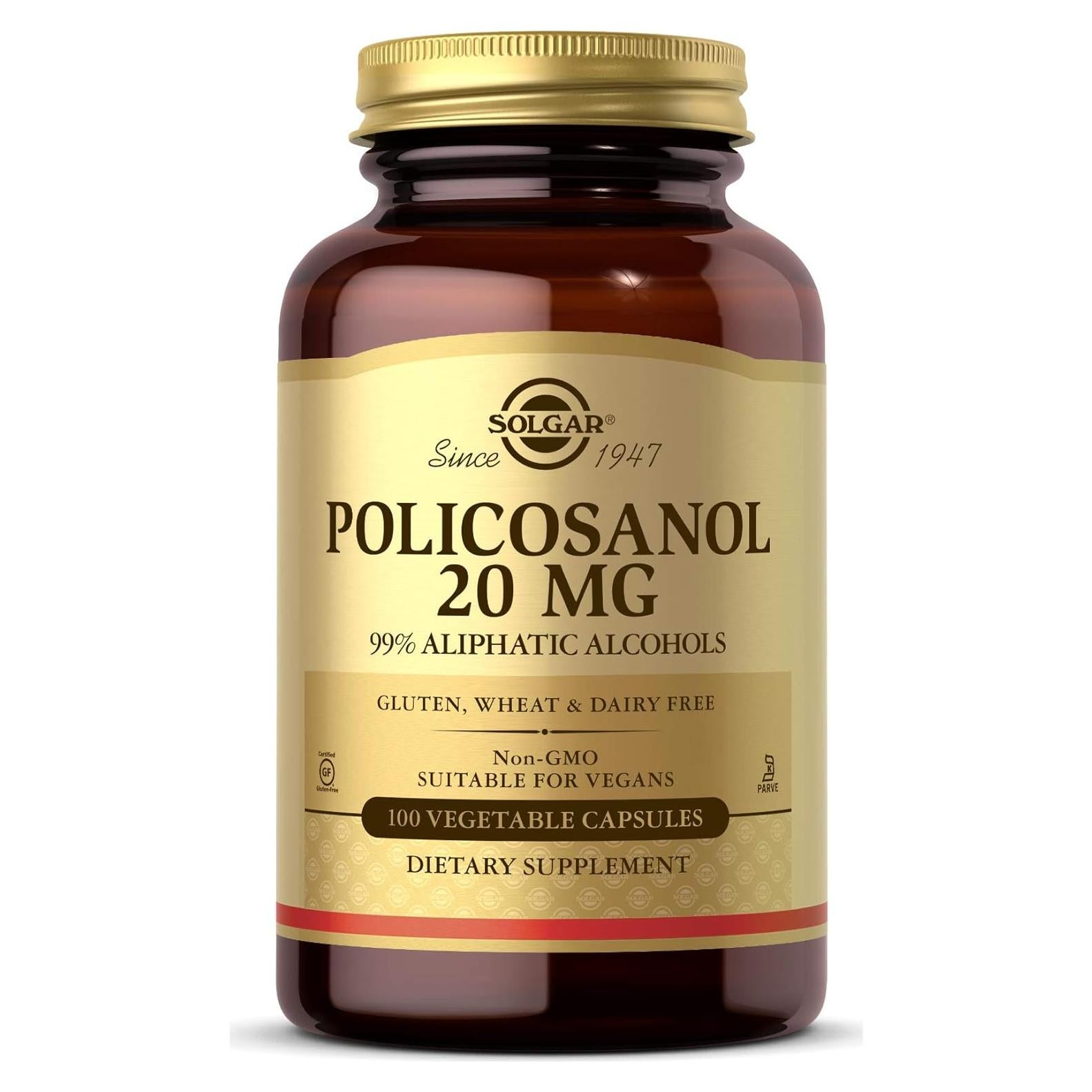 Solgar Policosanol 20 mg 100 Cápsulas Vegetales Veganas