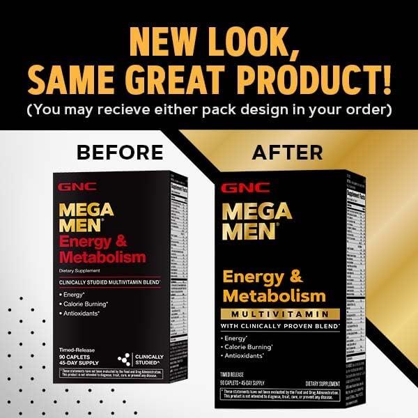 GNC Mega Men Multivitamina Energía y Metabolismo 90 Cápsulas