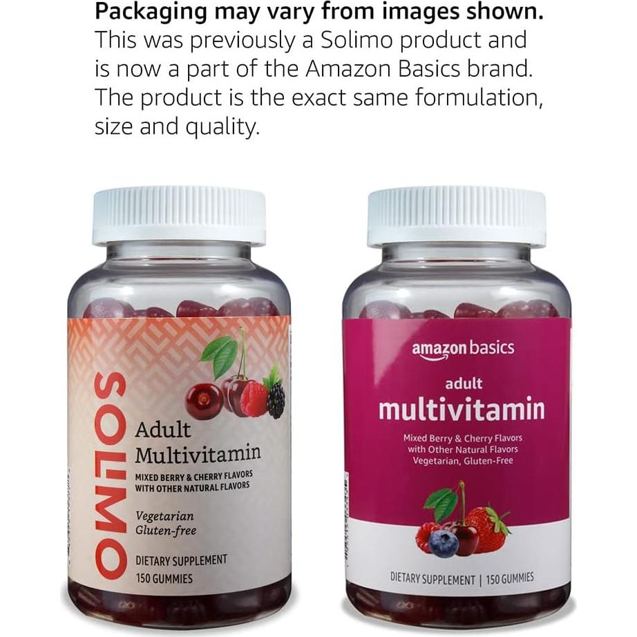 Gomitas Multivitamínicas Amazon Basics 150 Unidades Sabor Frutas