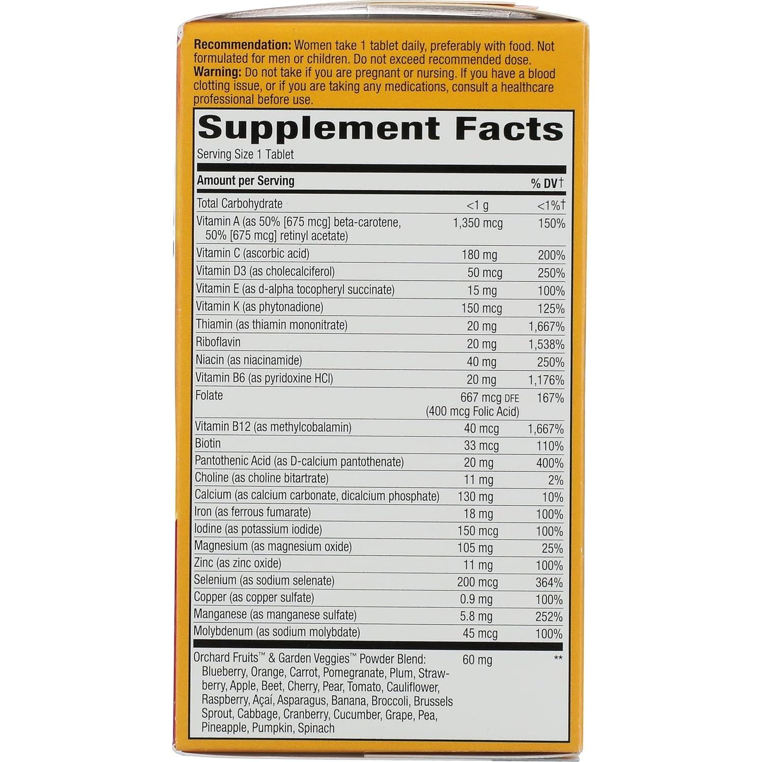 Multivitamínico para Mujeres Natures Way Alive! 60 Tabletas