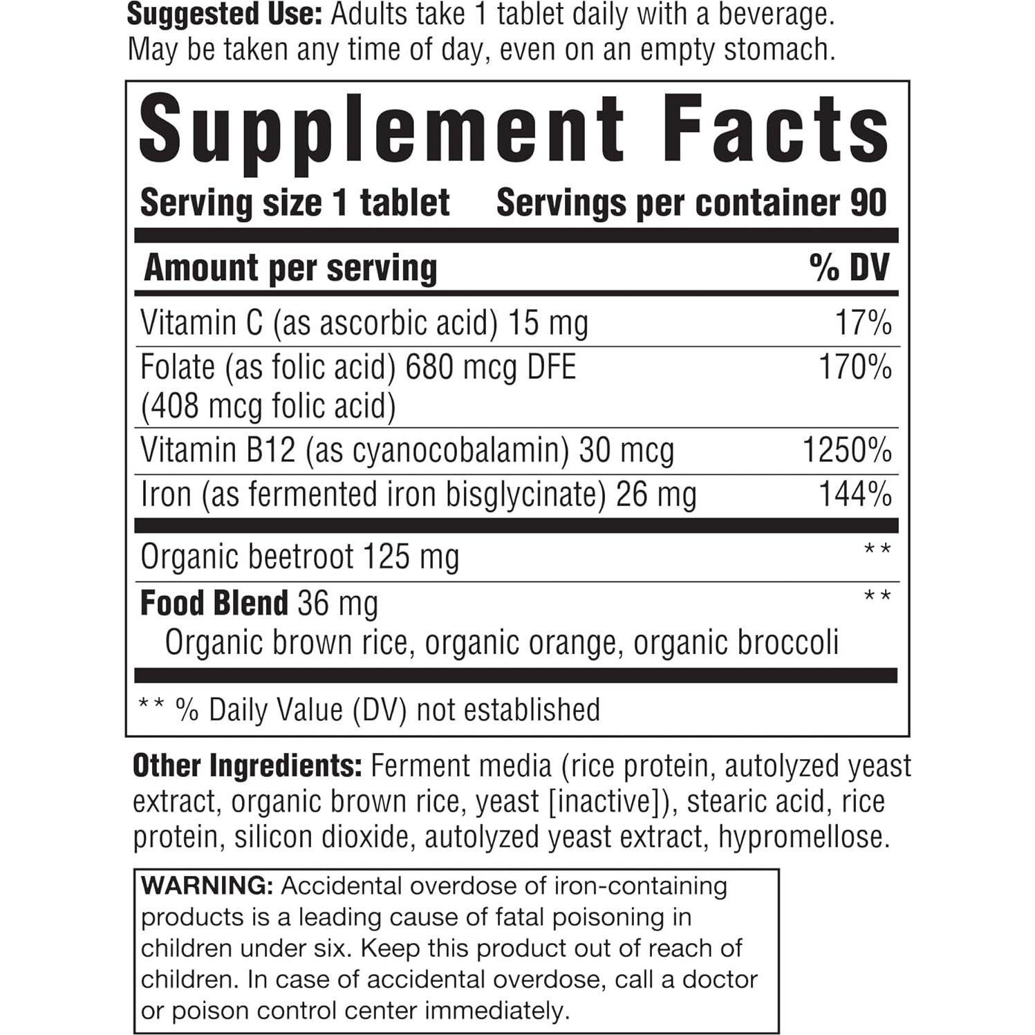 Suplemento de Hierro INNATE Response - 90 Tabletas Veganas