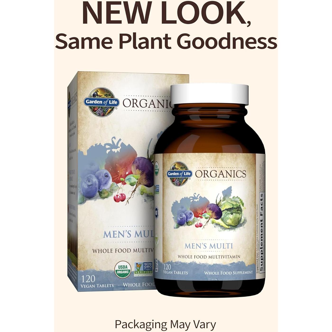 Multivitaminas Orgánicas Garden of Life Hombres y Mujeres 160 Tabletas