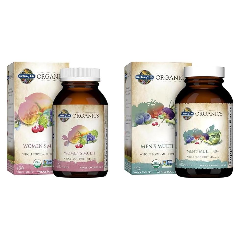 Multivitaminas Orgánicas Garden of Life para Mujeres y Hombres 40+ 240 Tabletas