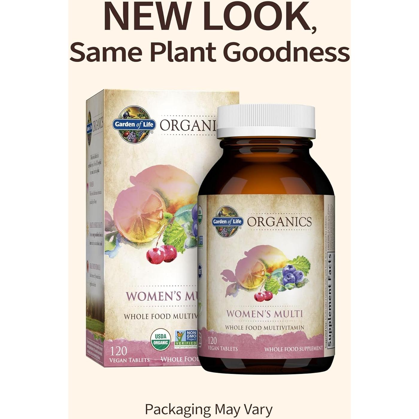 Multivitaminas Orgánicas Garden of Life para Mujeres y Hombres 40+ 240 Tabletas