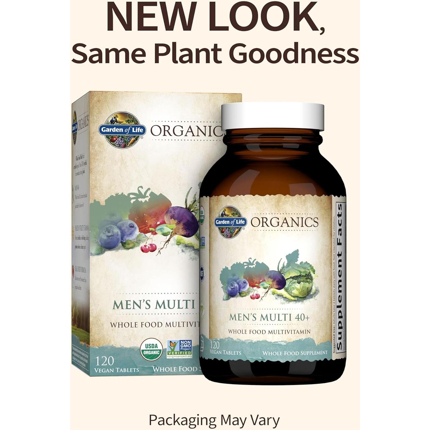 Multivitaminas Orgánicas Garden of Life para Mujeres y Hombres 40+ 240 Tabletas