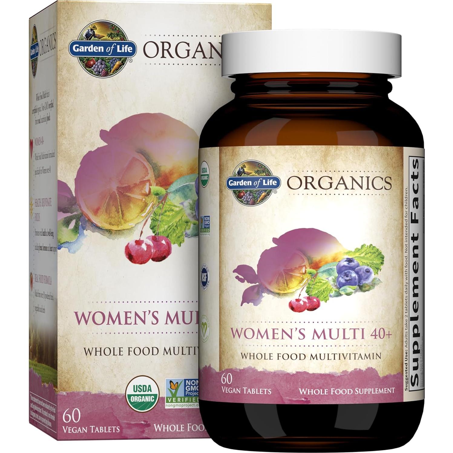Vitaminas Orgánicas Garden of Life Mujeres 40+ - 60 Tabletas
