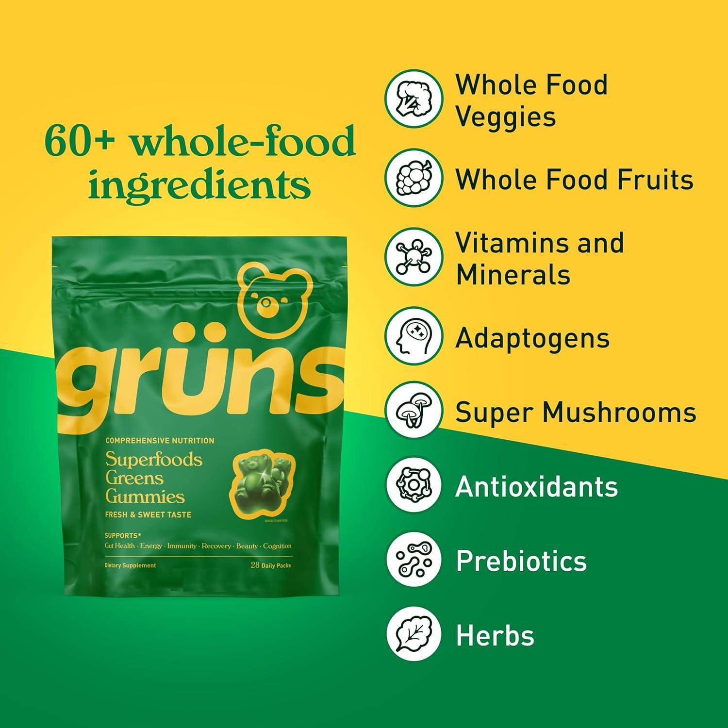Gominolas Multivitamínicas Gruns Super Greens 80 Unidades