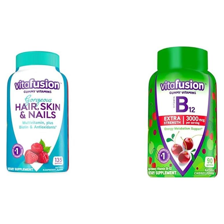 Vitafusion Gominolas Multivitaminas Cabello Piel Uñas 135ct + B12 90ct