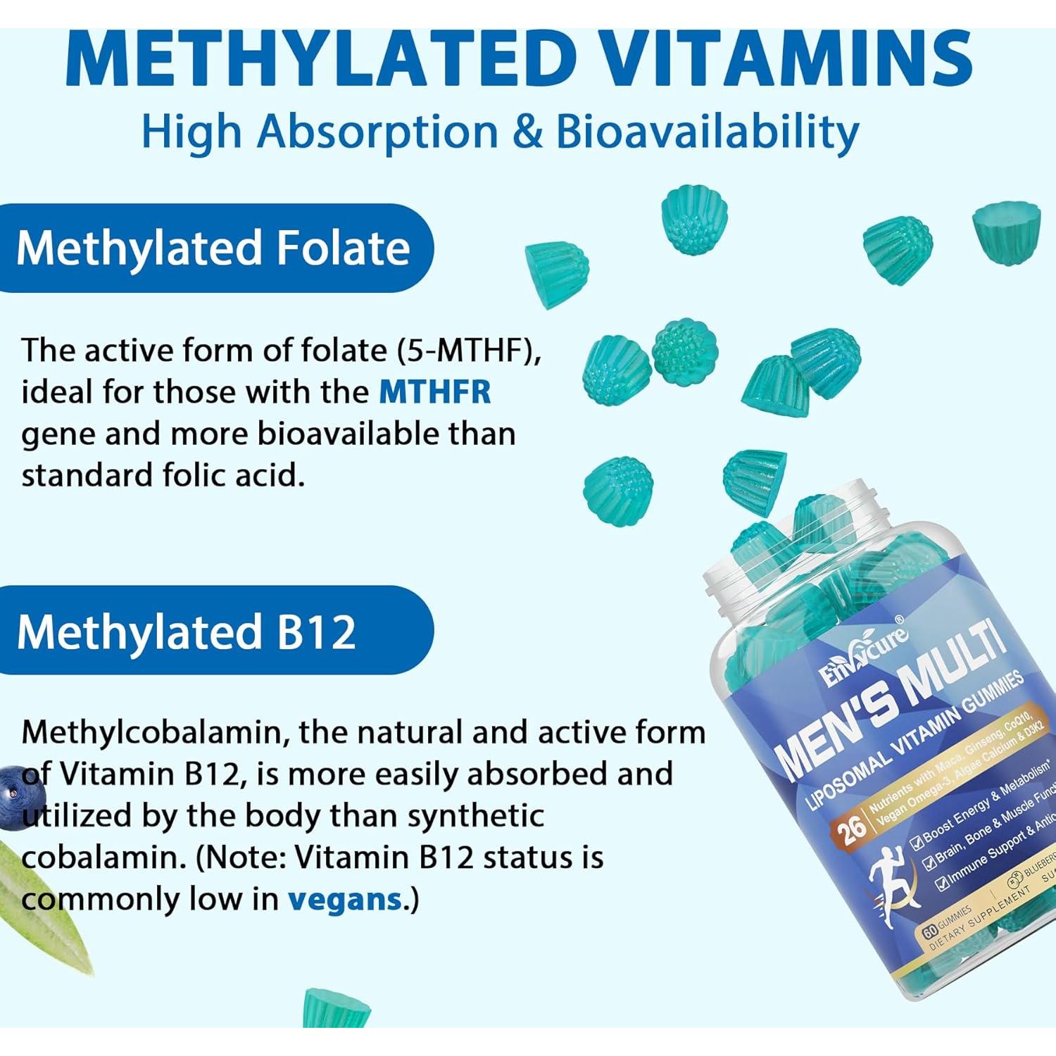 Multivitamina Metilada para Hombres ENVYCURE 120 Gominolas