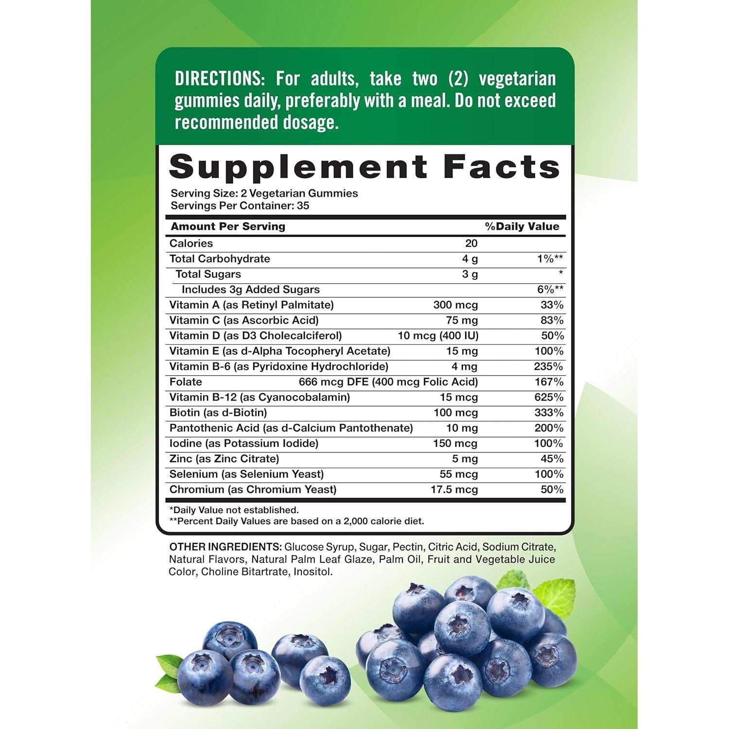 Multivitamina Gominolas para Hombres Verdad de la Naturaleza 70 Unidades Sabor Arándano