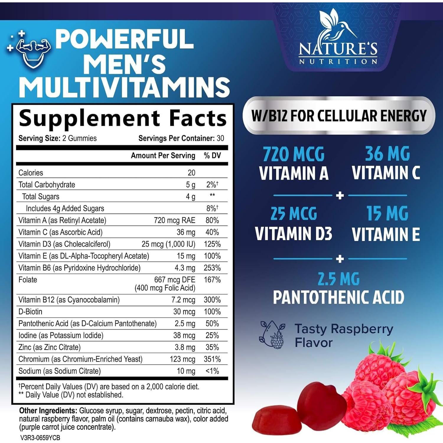 Multivitamina Gominolas Nature's Nutrition para Hombres 60 Unidades