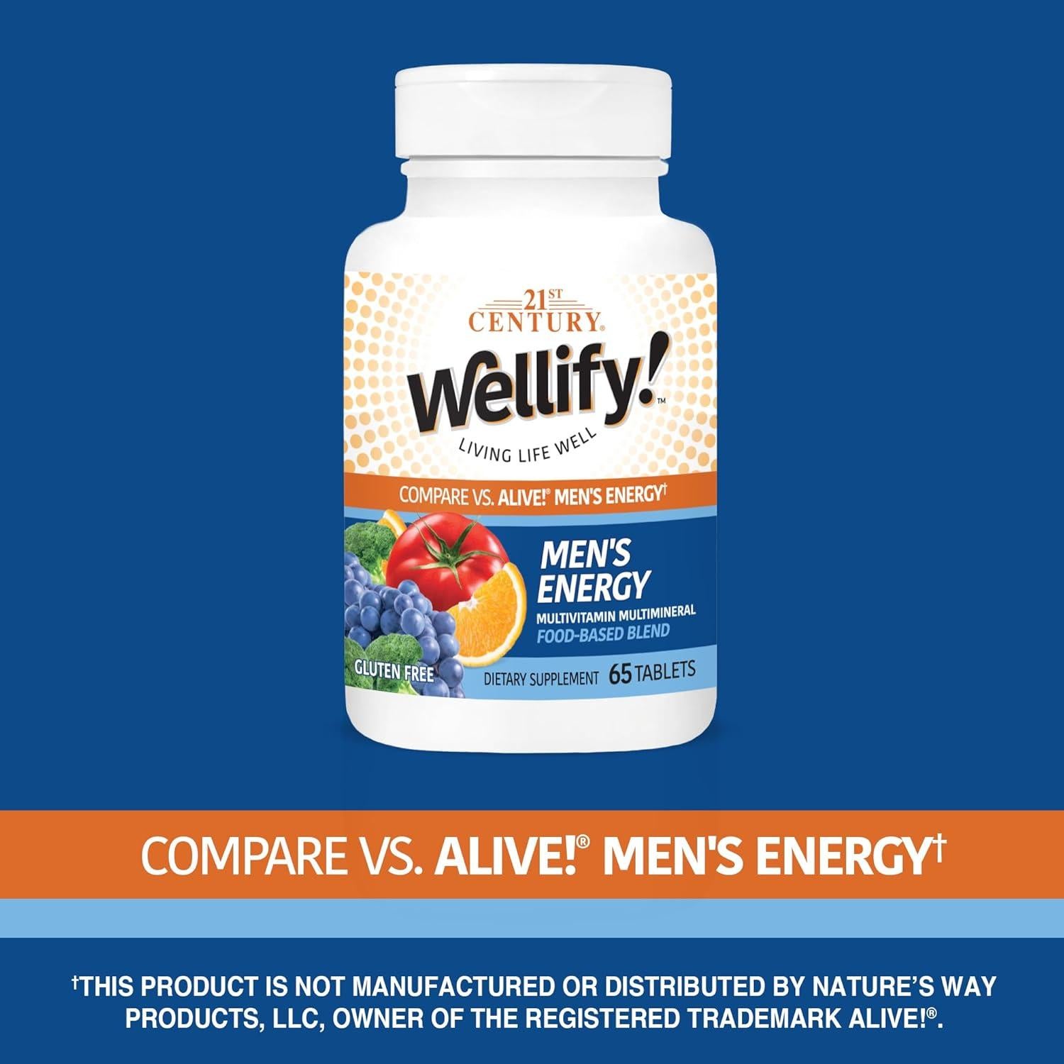 Multivitaminas energéticas para hombres Wellify 65 tabletas