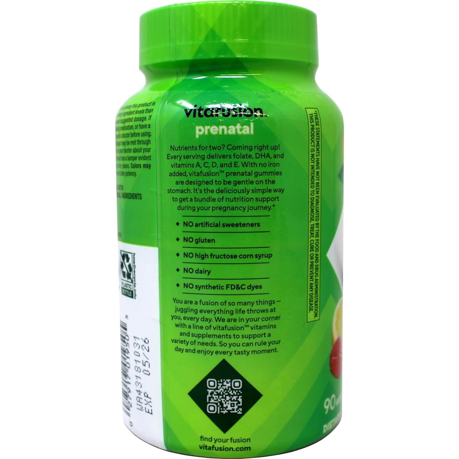 Vitaminas Gummy Prenatales Vitafusion 90 Gummies 311g