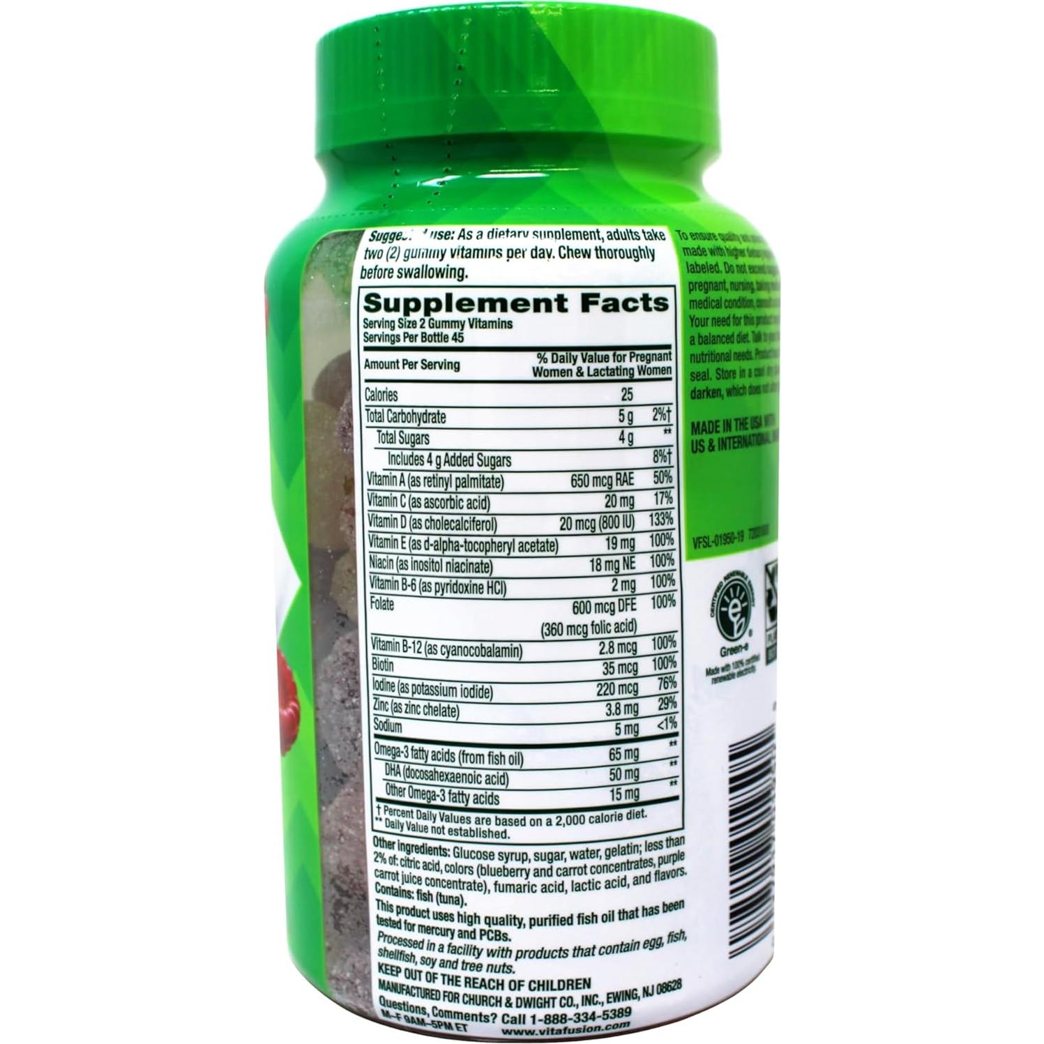 Vitaminas Gummy Prenatales Vitafusion 90 Gummies 311g