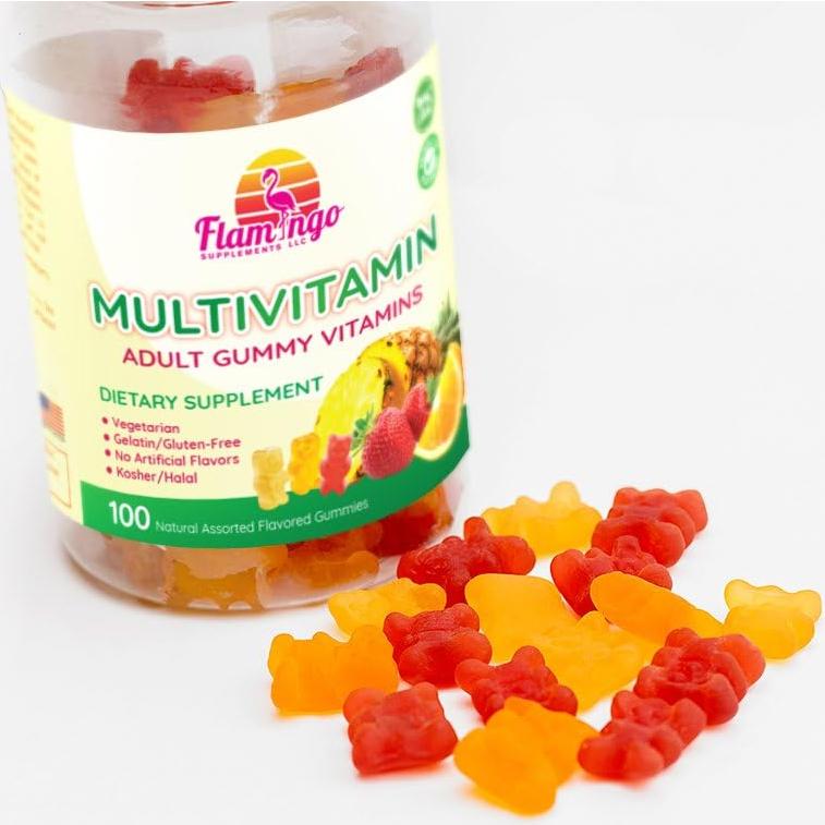 Gomitas Multivitamínicas Flamingo 100 Unidades Veganas Sin Gluten