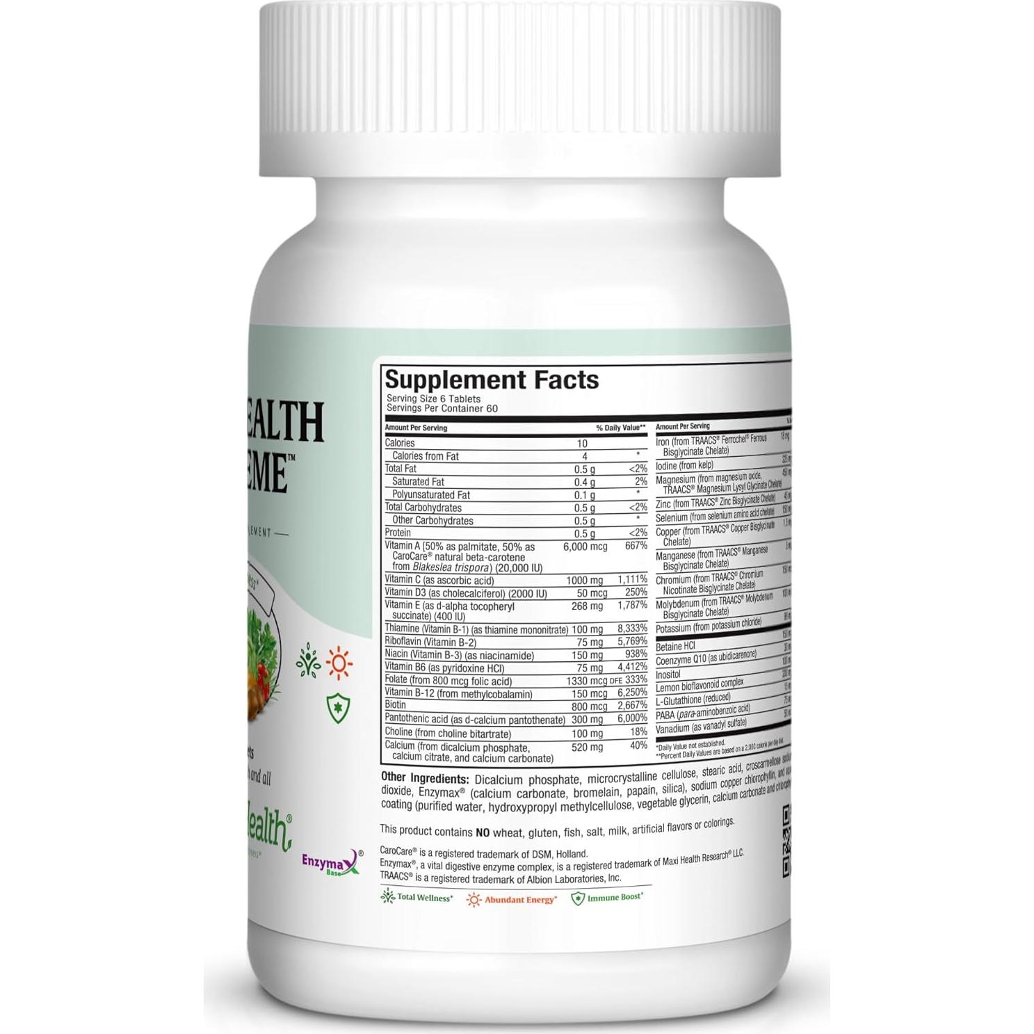 Multivitamina Completa Maxi Health Supreme 360 Tabletas