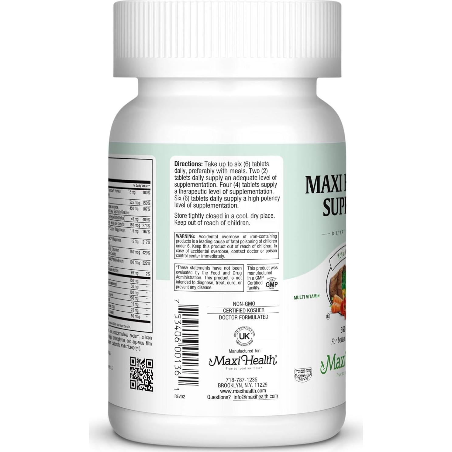 Multivitamina Completa Maxi Health Supreme 360 Tabletas
