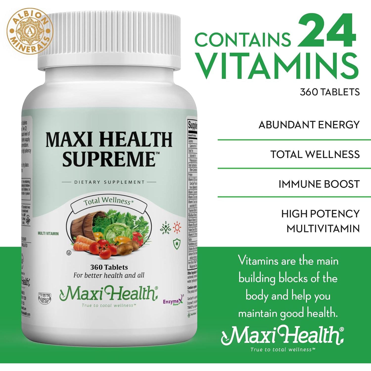 Multivitamina Completa Maxi Health Supreme 360 Tabletas