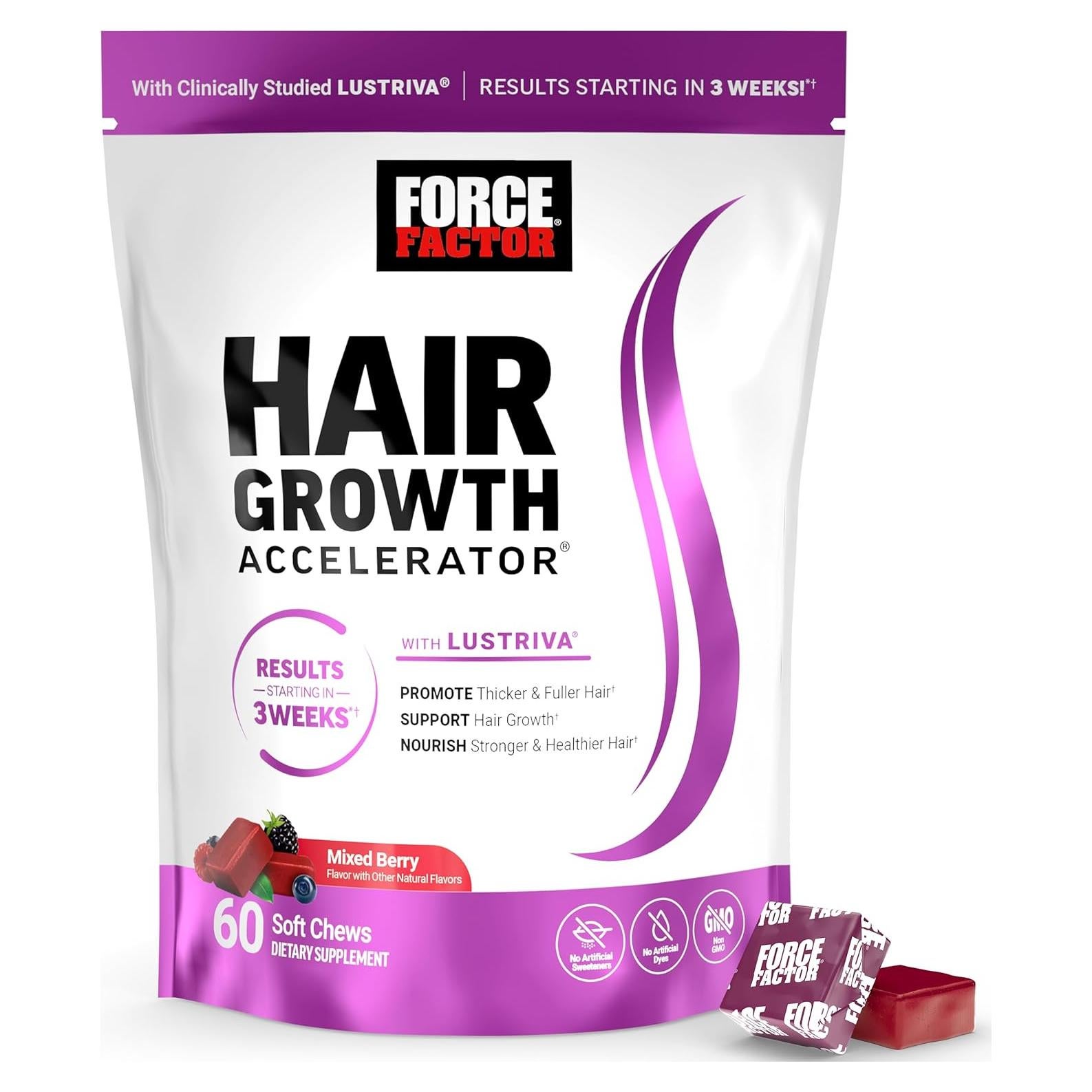 Acelerador de Crecimiento Capilar Force Factor Galletas 60 Unidades