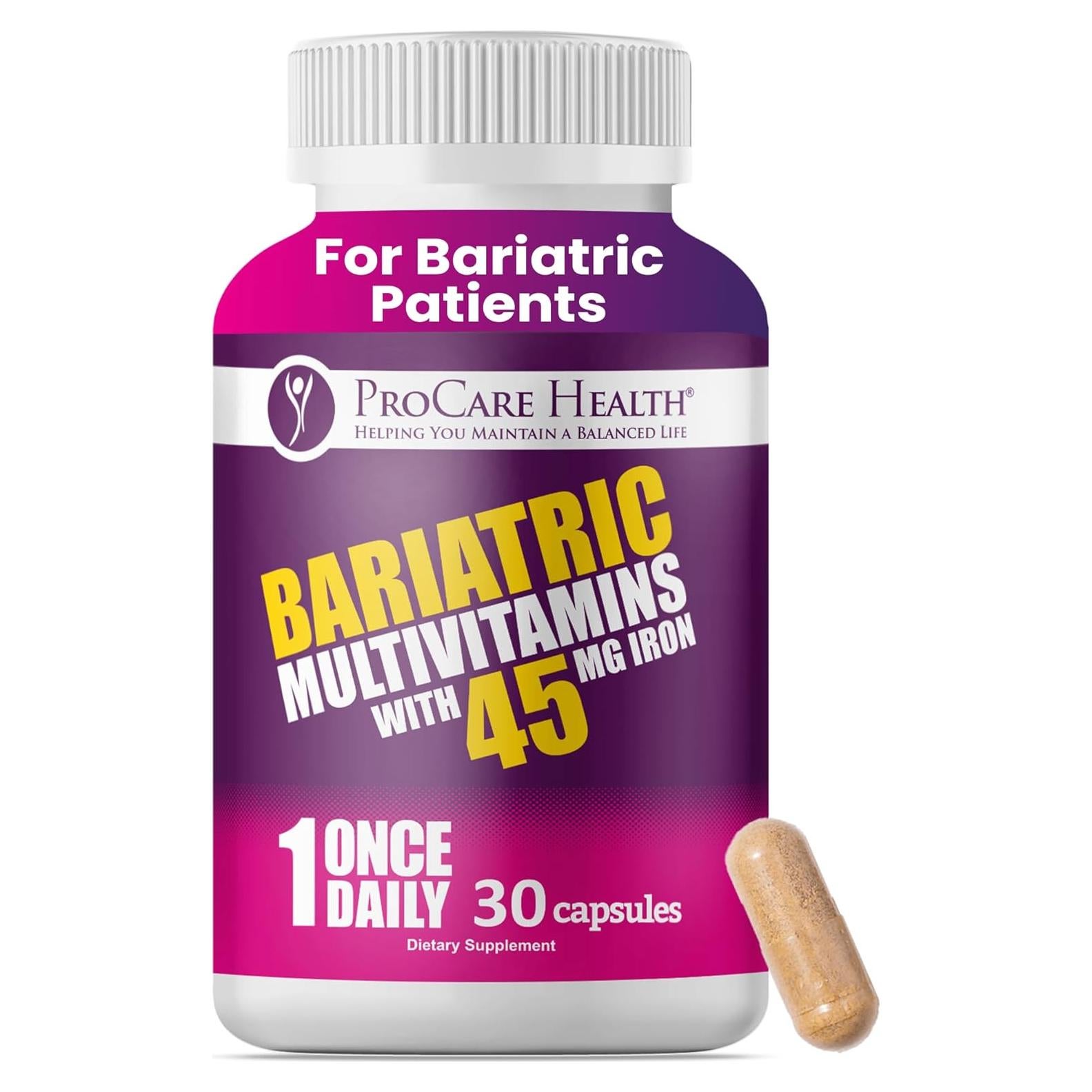 Multivitamínico Bariátrico ProCare Health 30 Cápsulas 45mg Hierro