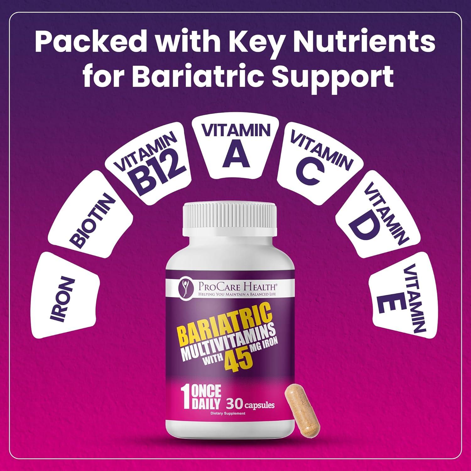 Multivitamínico Bariátrico ProCare Health 30 Cápsulas 45mg Hierro