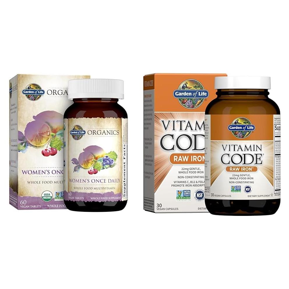 Multivitamínico Orgánico Jardín de Vida Mujeres + Suplemento Hierro 60 Cápsulas
