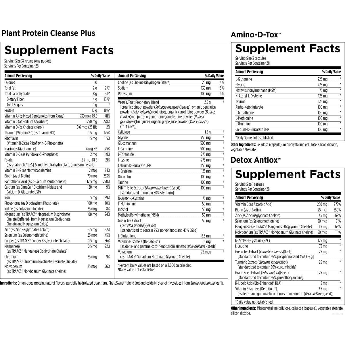 Desintoxicación de Proteína Vegetal Cleanse Plus Designs for Health - 28 Bebidas + Vitaminas