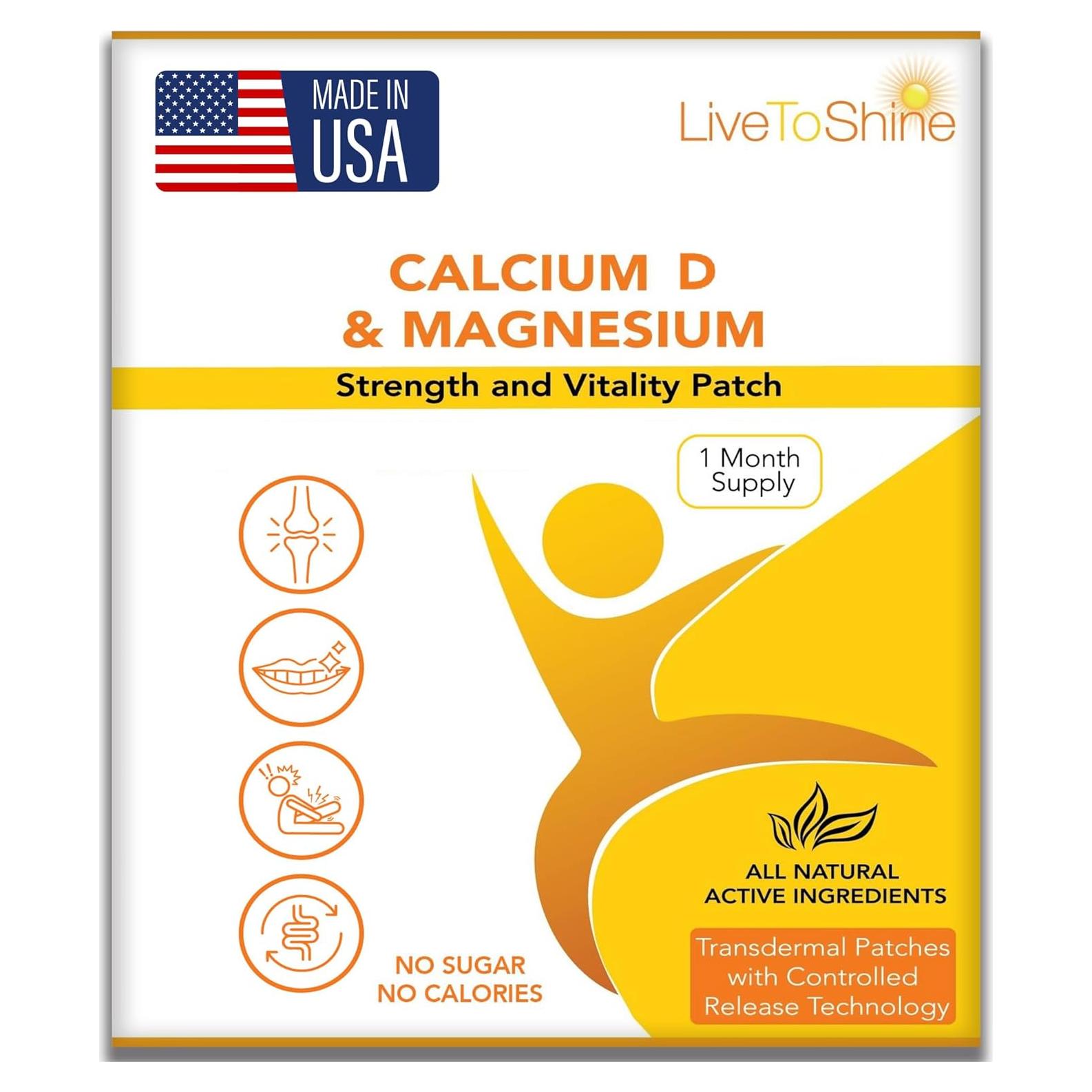 Parche Transdérmico de Calcio Magnesio D3 Live to Shine - 18 Parches