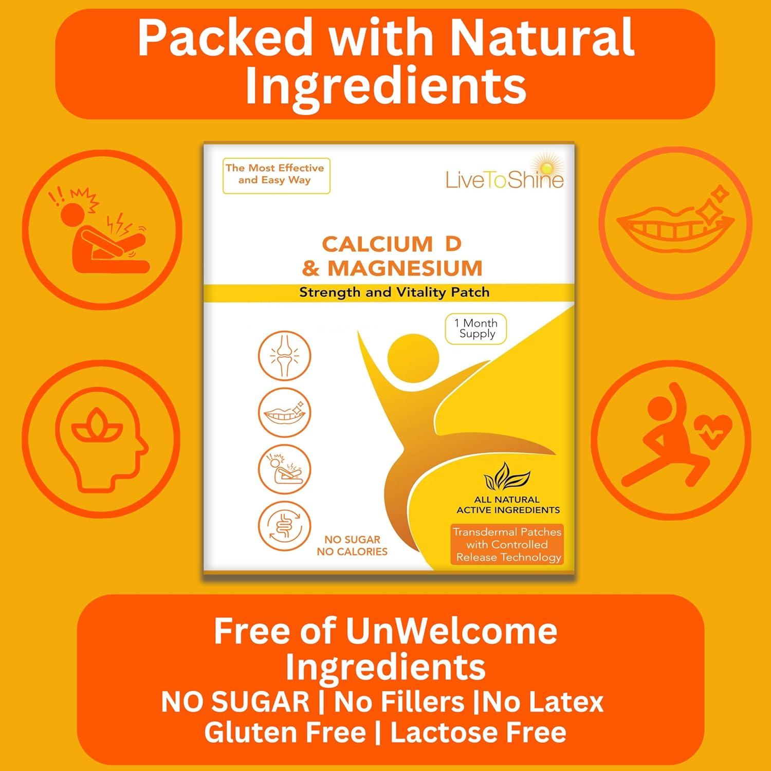 Parche Transdérmico de Calcio Magnesio D3 Live to Shine - 18 Parches