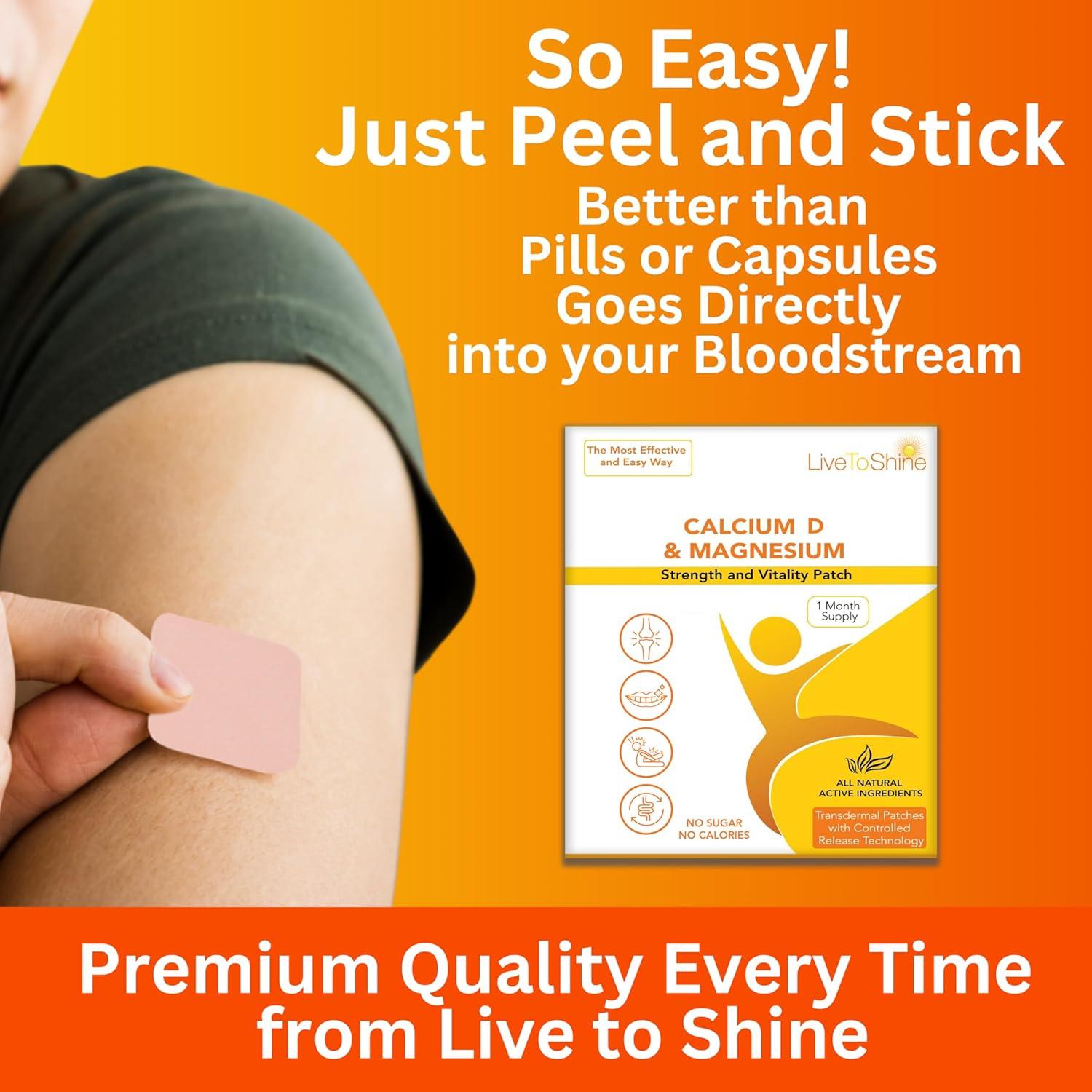 Parche Transdérmico de Calcio Magnesio D3 Live to Shine - 18 Parches